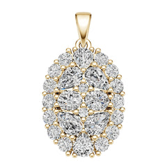 10K Gold Semi Mount Pendant Setting Round Ro 5x4mm Moissanite Accent Syz Jewelry