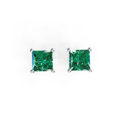 Sterling Silver Semi Mount Earrings Setting Princess SQ 5x5mm DHJ