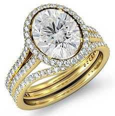 14K Gold Semi Mount Ring Setting Oval OV 8X6mm Diamond Accent DHJ