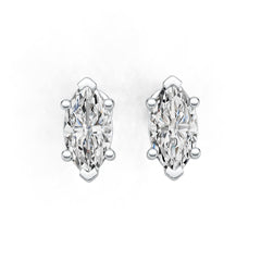 14K Gold Semi Mount Earrings Setting Marquise MQ 9X4.5mm Stud DHJ