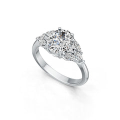 10K Gold Semi Mount Ring Setting Oval OV 8X10mm Moissanite Accent DHJ