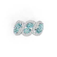 Sterling Silver Semi Mount Ring Setting Pear PE 6x4mm DHJ