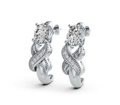18K Gold Semi Mount Earrings Setting Oval OV 9X7mm Diamond Accent DHJ