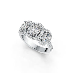 14K Gold Semi Mount Ring Setting Oval OV 7X5mm OV 6X4mm Diamond Accent DHJ