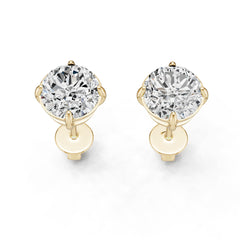 18K Gold Semi Mount Earrings Setting Round Ro 6x6mm Syz Jewelry