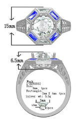 18K Gold Semi Mount Ring Setting Round RD 8x8mm Art Deco Style Diamond Accent DHJ