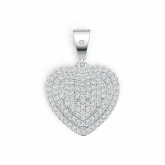 14K Gold Pendant Heart Theme with or Moissanite Diamond Accent DHJ