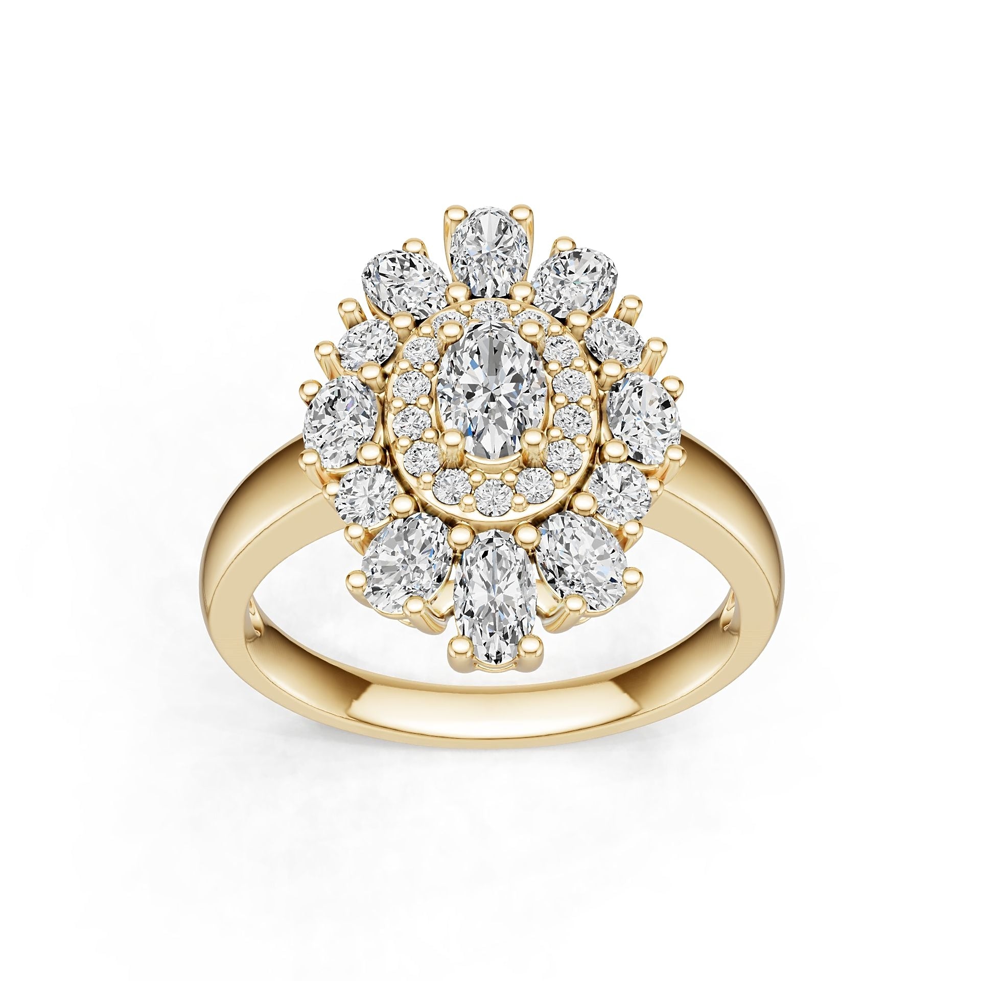 18K Gold Semi Mount Ring Setting Round Ro 6x6mm Syz Jewelry