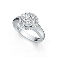 14K Gold Semi Mount Ring Setting Round RD 6x6mm Engagement Ring Diamond Accent DHJ