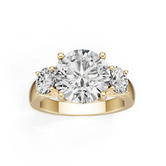 14K Gold Semi Mount Ring Setting Round Ro 6x6mm Diamond Accent Syz Jewelry