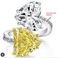 18K Gold Semi Mount Ring Setting Heart HT 7X7mm Toi et Moi Ring Diamond Accent DHJ