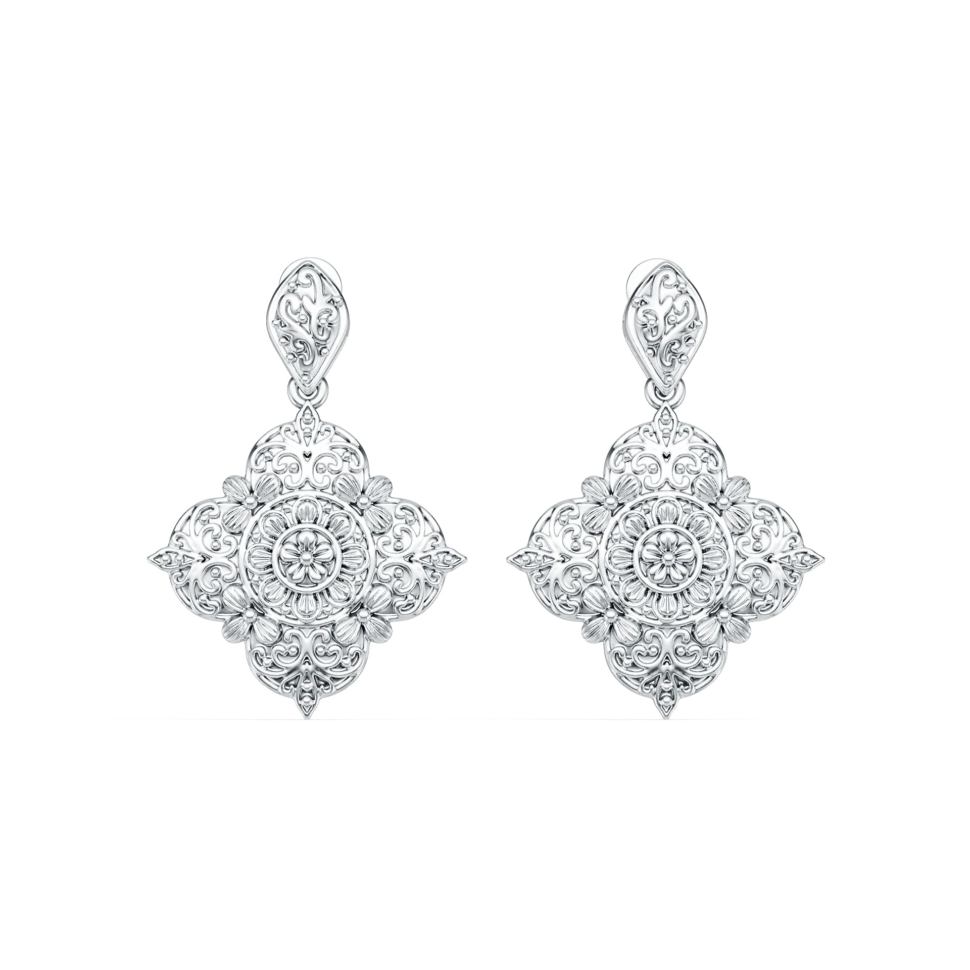 18K Gold Semi Mount Earrings Setting Round Ro 6x6mm Syz Jewelry