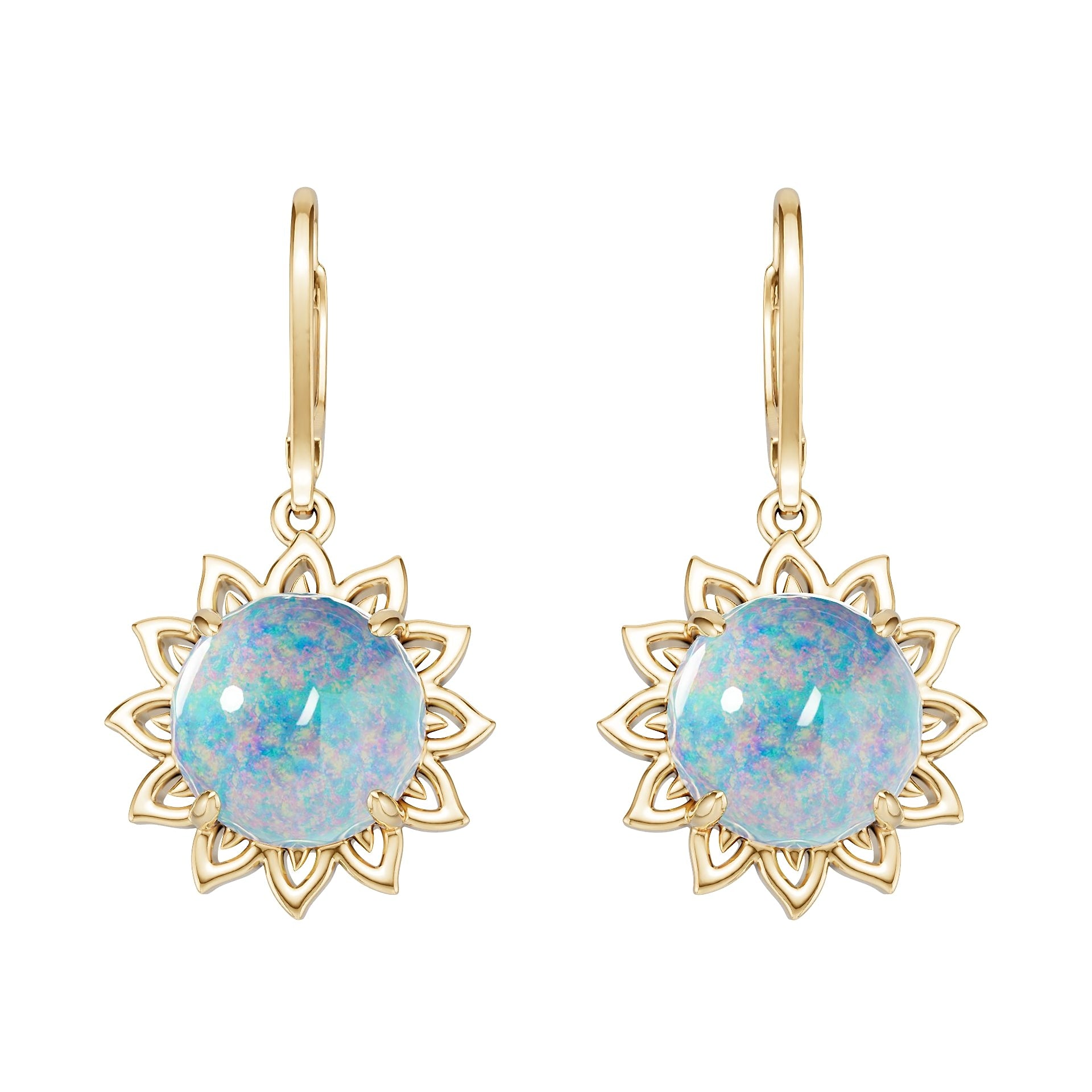 18K Gold Semi Mount Earrings Setting Round Ro 10x10mm Syz Jewelry