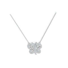 Platinum Semi Mount Pendant Setting Oval OV 8X6mm OV 6X4mm Butterfly Theme Diamond Accent DHJ