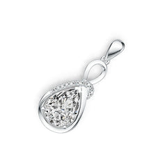 Sterling Silver Semi Mount Pendant Setting Pear PE 12.9x9.5mm W/ Topaz Syzjewelry