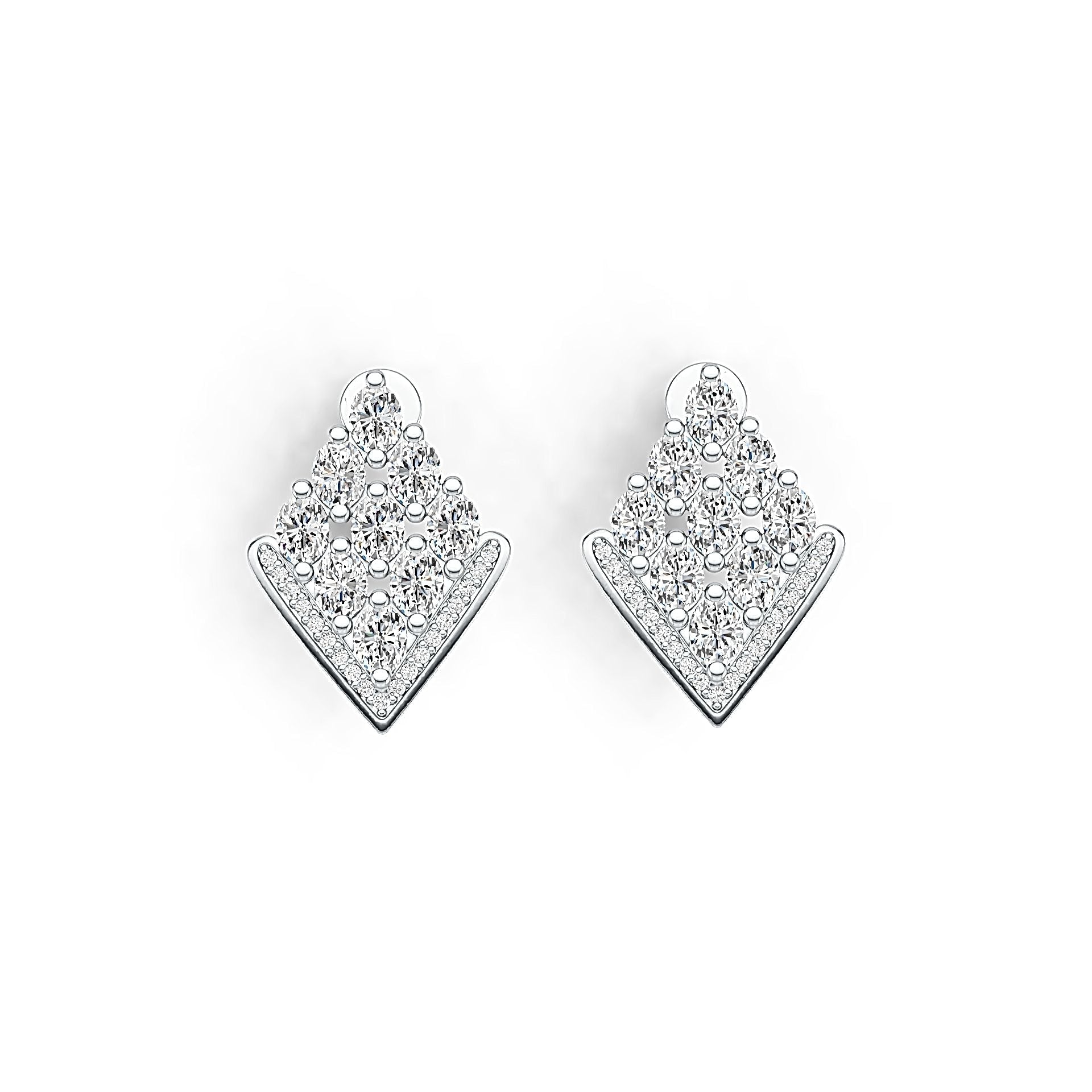 14K Gold Semi Mount Earrings Setting Oval OV 4X3mm Diamond Accent DHJ