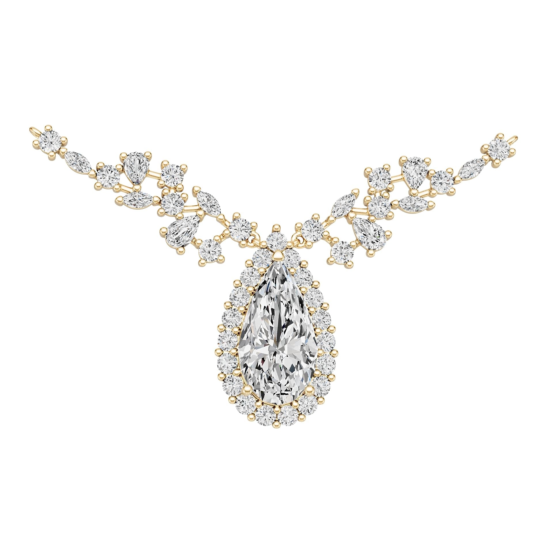 Platinum Semi Mount Necklace Setting Pear Pe 18x10mm Diamond Accent Syz Jewelry