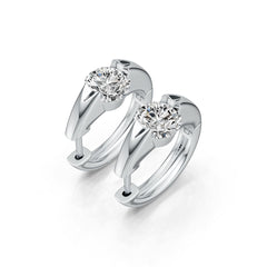 Platinum Semi Mount Earrings Setting Round RD 7x7mm DHJ