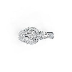 Sterling Silver Semi Mount Ring Setting Pear PE 7X5mm DHJ