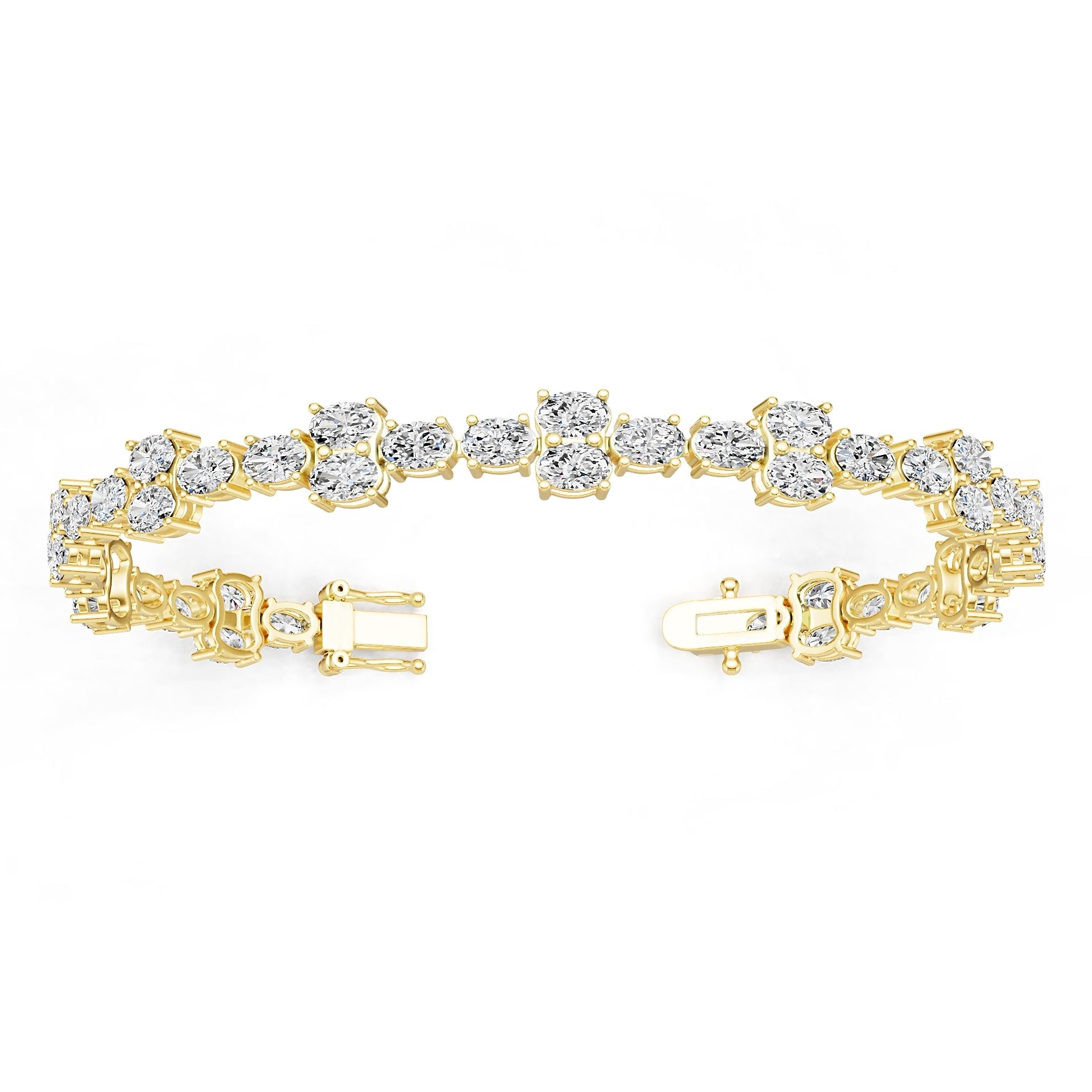 14K Gold Semi Mount Bracelet Setting Round Ro 6x4mm Diamond Accent Syz Jewelry
