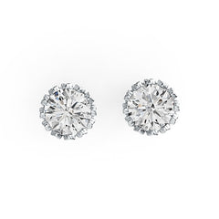 Sterling Silver Semi Mount Earrings Setting Round RD 6x6mm Stud