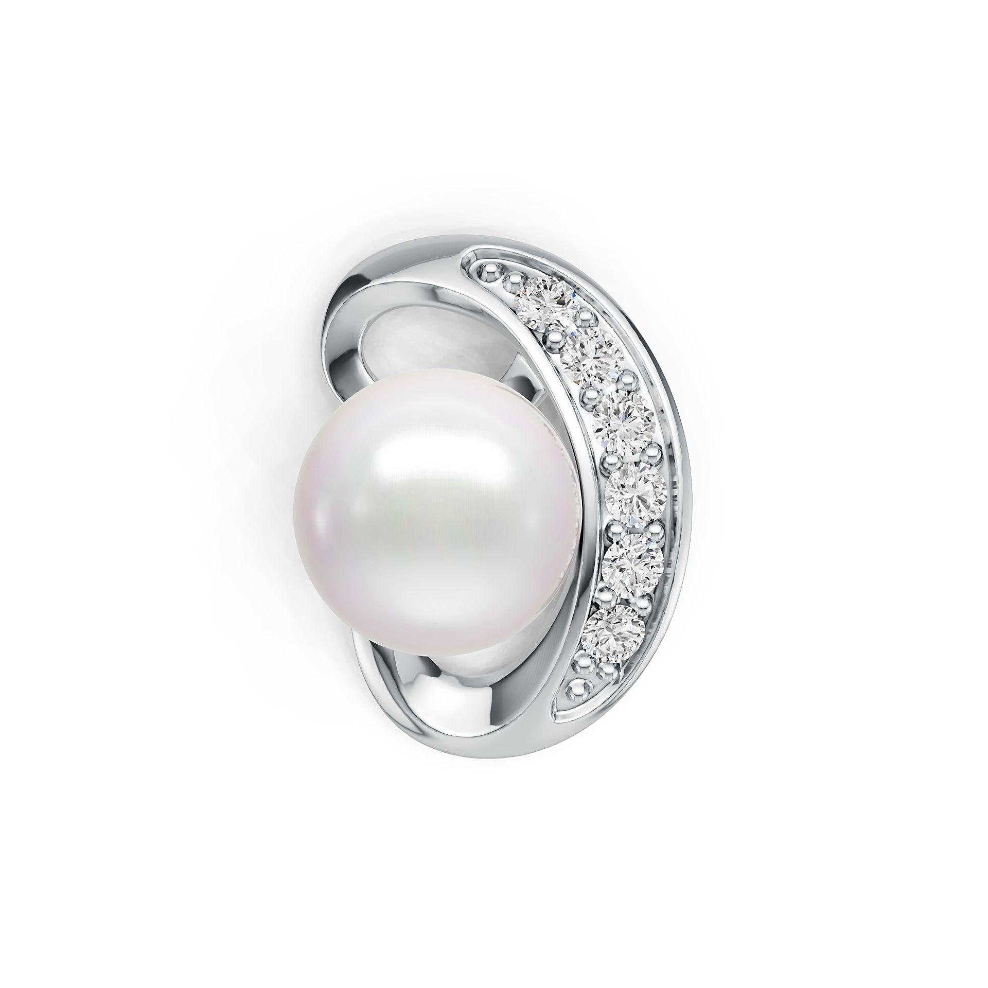 Sterling Silver Semi Mount Pendant Setting Round RD 8.5mm with White Topaz DHJ