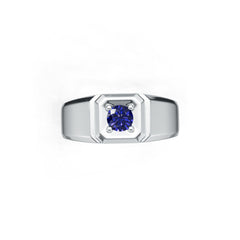 Men's Sterling Silver Semi Mount Ring Setting Round RD 4x4mm White Top 2344 Syzjewelry
