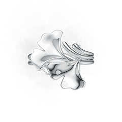 Sterling Silver Semi Mount Ring Setting Gingko Leaf Ring DHJ