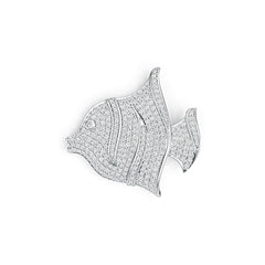 Sterling Silver Semi Mount Pendant Setting Round RD 1.7mm Fish Pendant DHJ