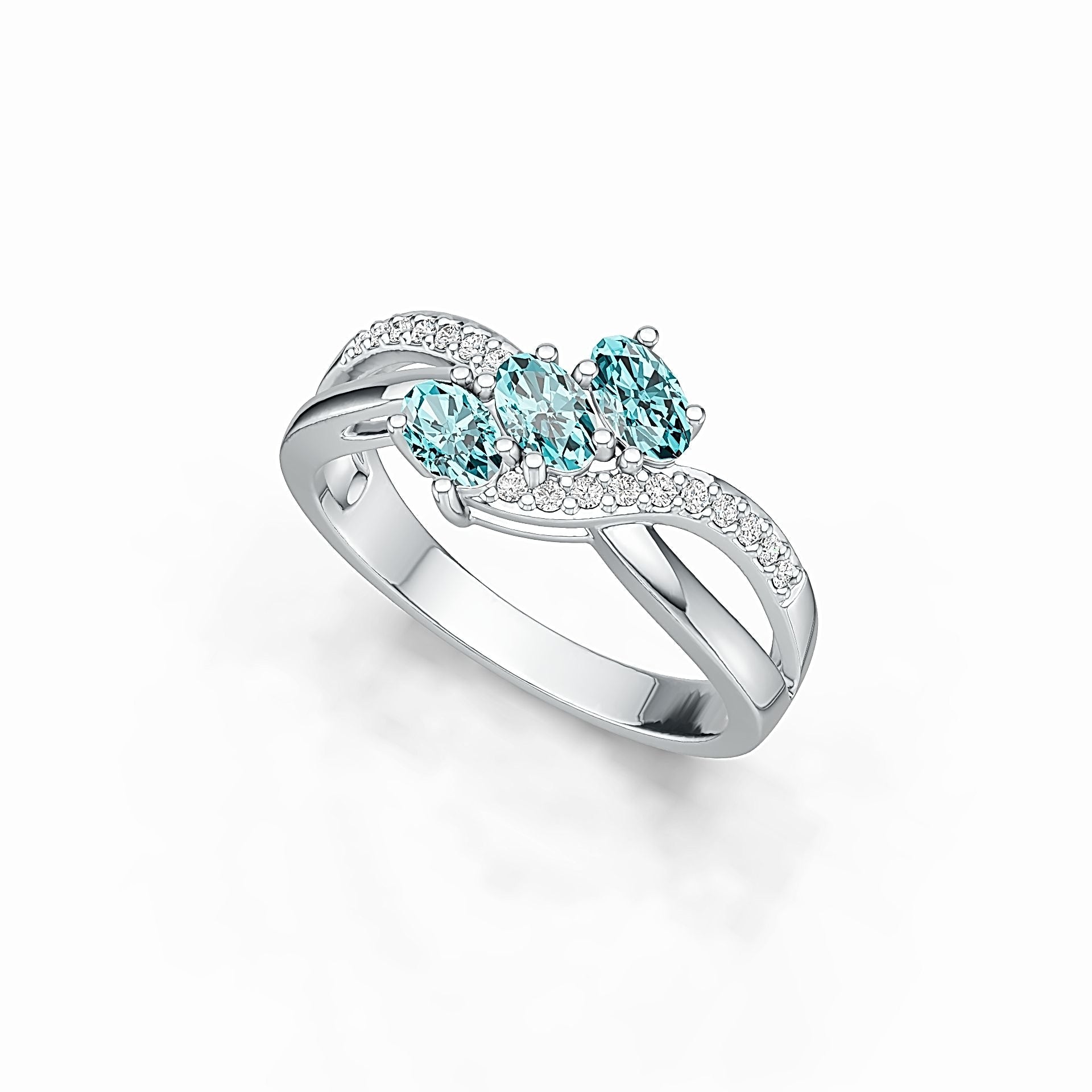 10K Gold Semi Mount Ring Setting Oval OV 5x3mm Moissanite Accent DHJ