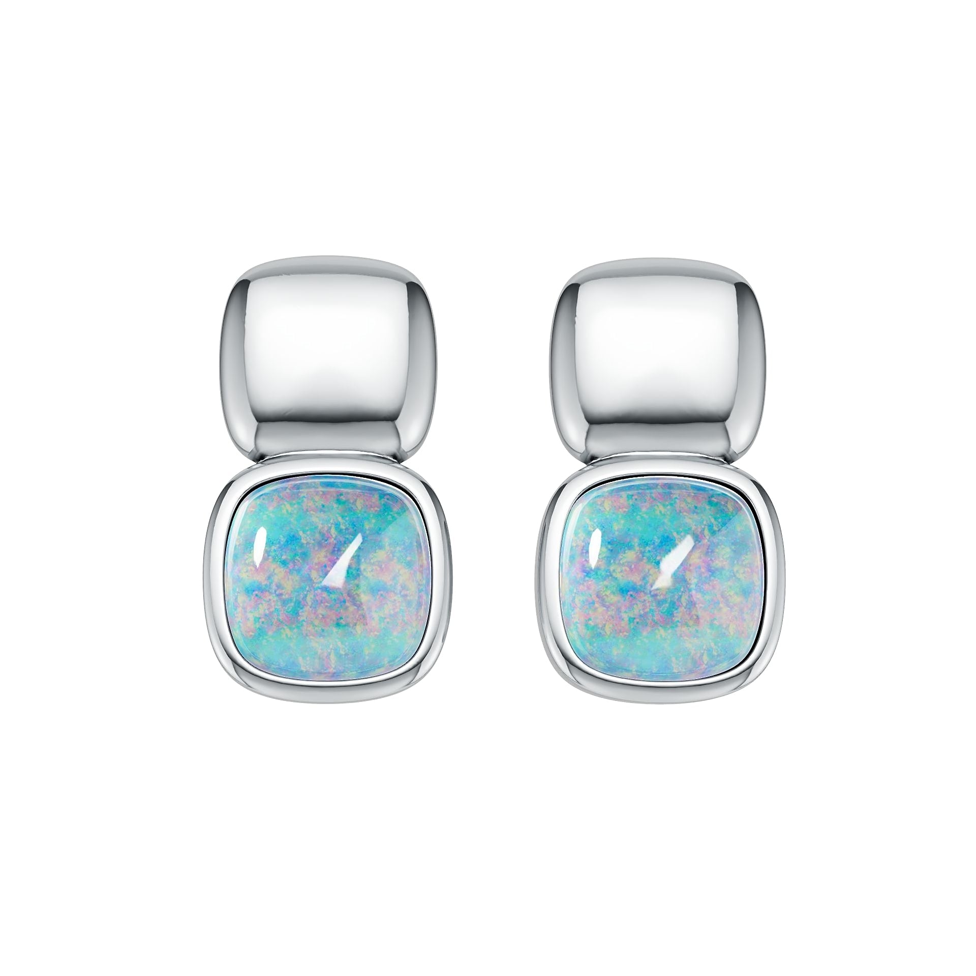 Platinum Semi Mount Earrings Setting Round Ro 5x8mm Syz Jewelry