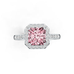 Sterling Silver Semi Mount Ring Setting Emerald OCT 7X7mm Halo Syzjewelry