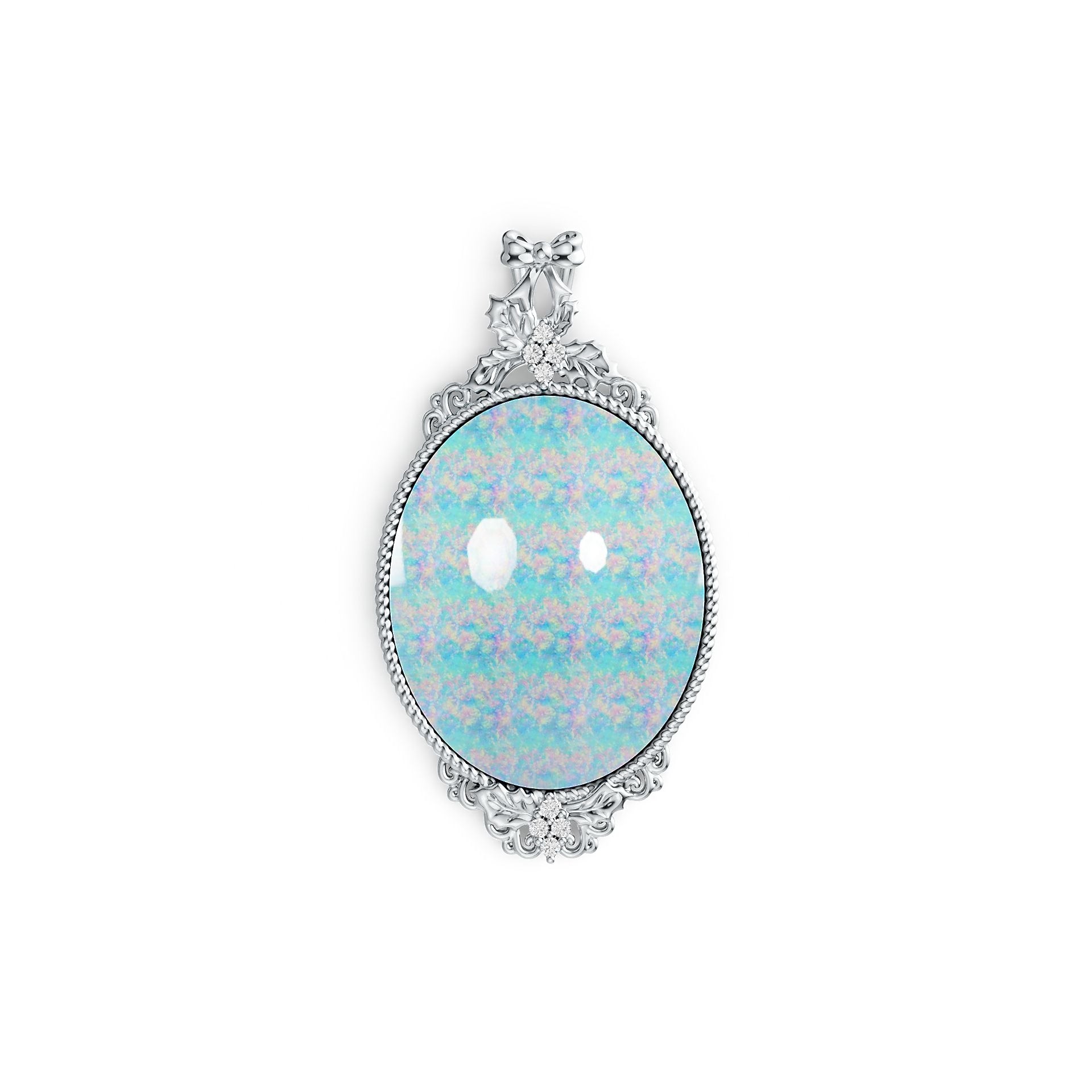 Sterling Silver Semi Mount Pendant Setting Oval OV 25X20mm Cabochon DHJ