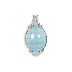 Sterling Silver Semi Mount Pendant Setting Oval OV 25X20mm Cabochon DHJ