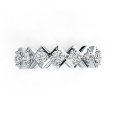 Sterling Silver Full Enternity Band Ring Engagement Wedding 5mm Band RD 3x3mm DHJ