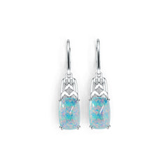 Sterling Silver Semi Mount Earrings Setting Cushion CU 12X8mm Cabochon DHJ