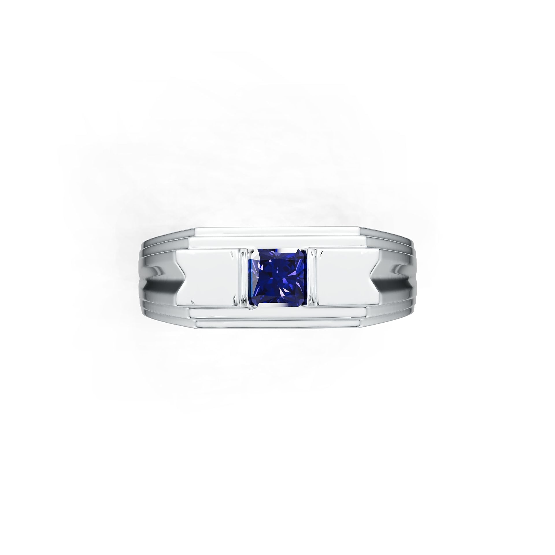 Men's Sterling Silver Semi Mount Ring Setting Princess SQ 4.5X4.5mm DHJ