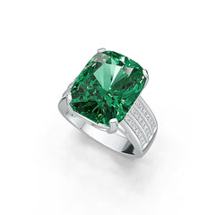 18K Gold Semi Mount Ring Setting Cushion CU 15X12mm with White Topaz Diamond Accent DHJ