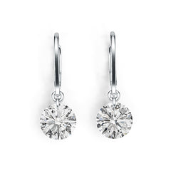 Platinum Semi Mount Earrings Setting Round RD 8x8mm DHJ