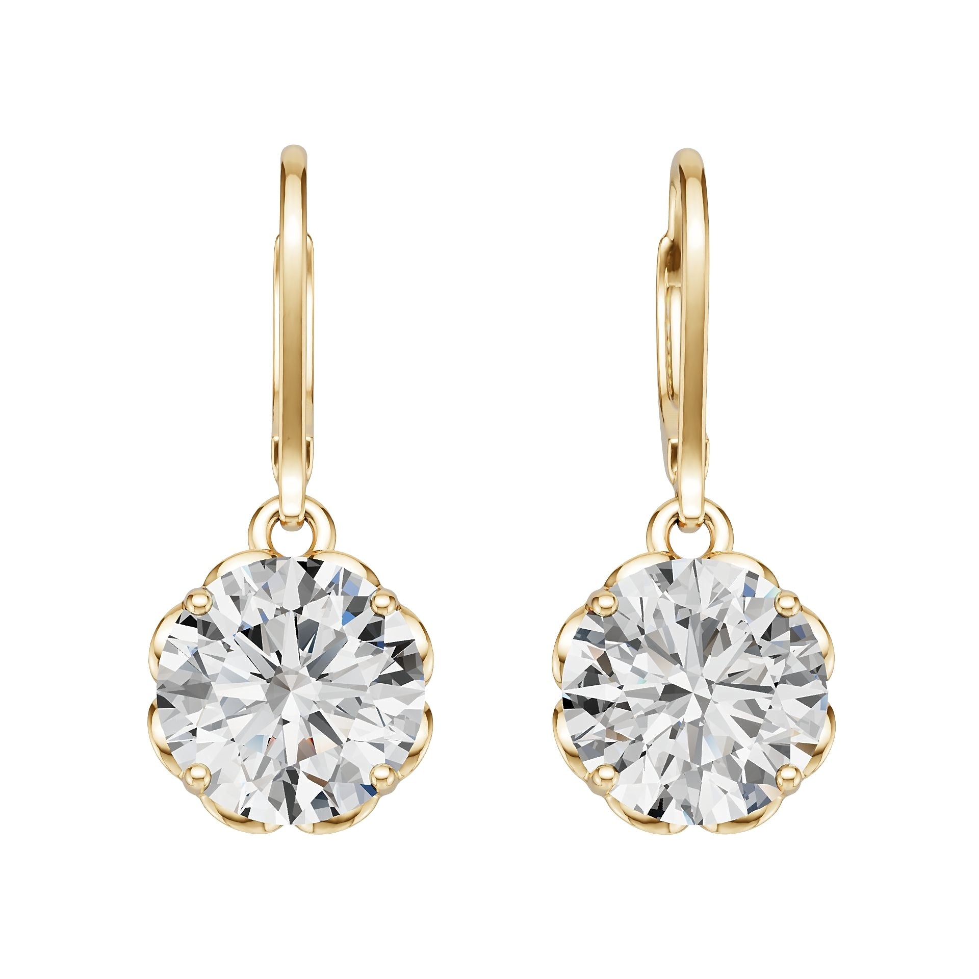 14K Gold Semi Mount Earrings Setting Round Ro 6x6mm Syz Jewelry