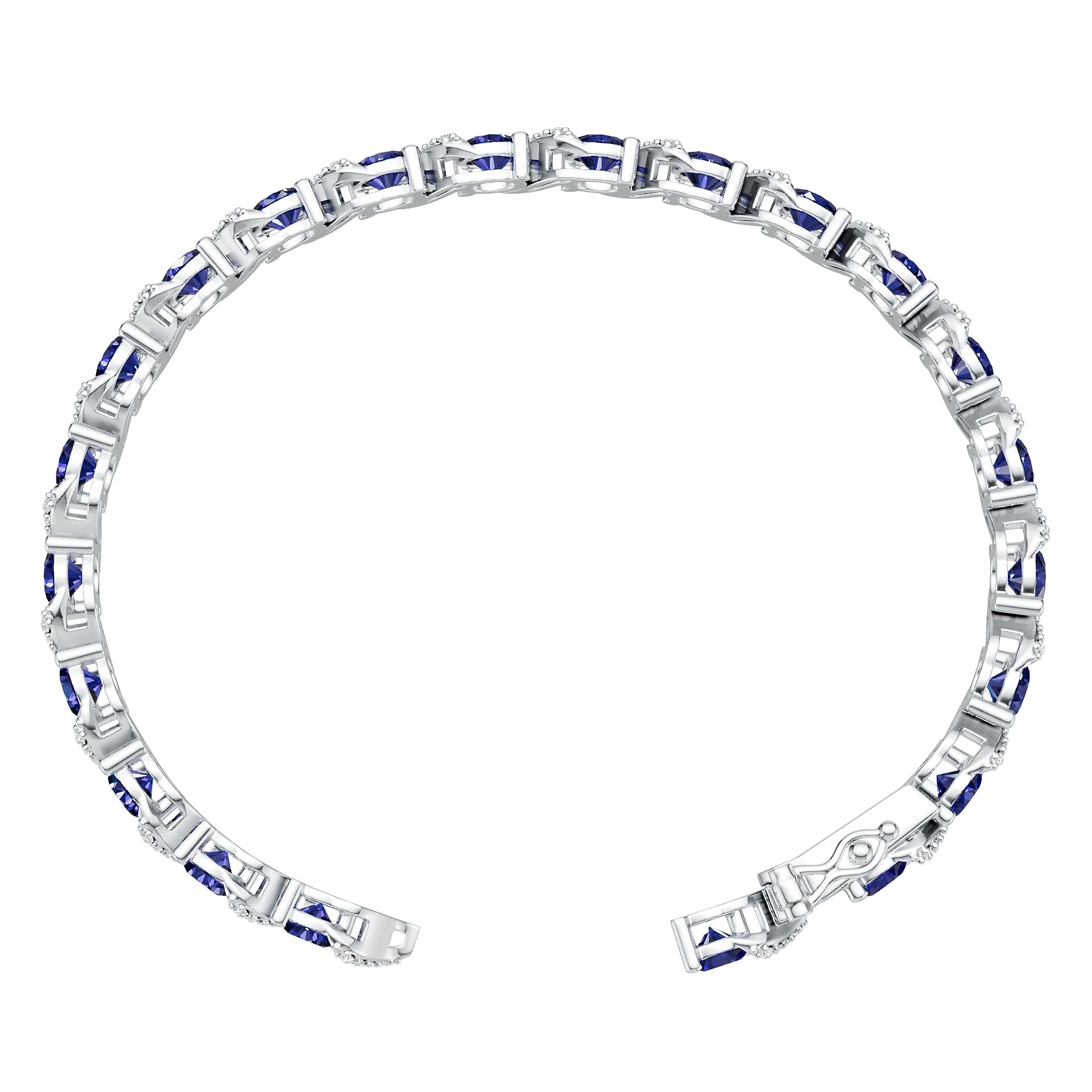 18K Gold Semi Mount Bracelet Setting Round Ro 5x5mm Syz Jewelry