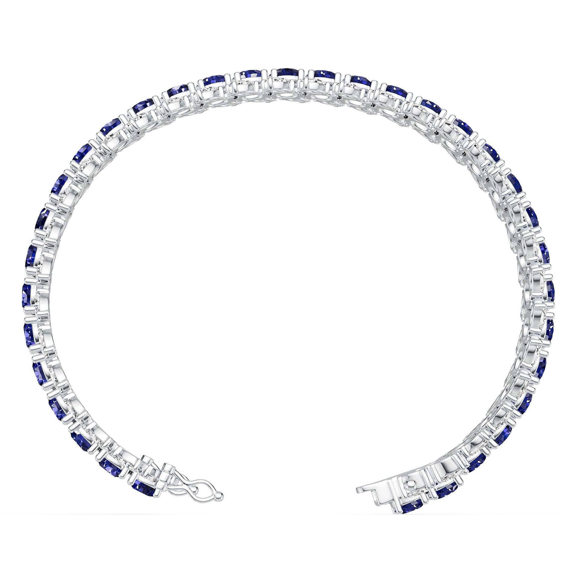 Platinum Semi Mount Bracelet Setting Round Ro 5x2mm Syz Jewelry