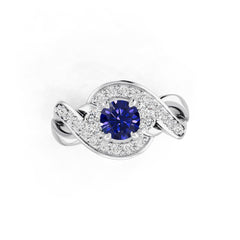Sterling Silver Semi Mount Ring Setting Round Ro 5x5mm Syz Jewelry