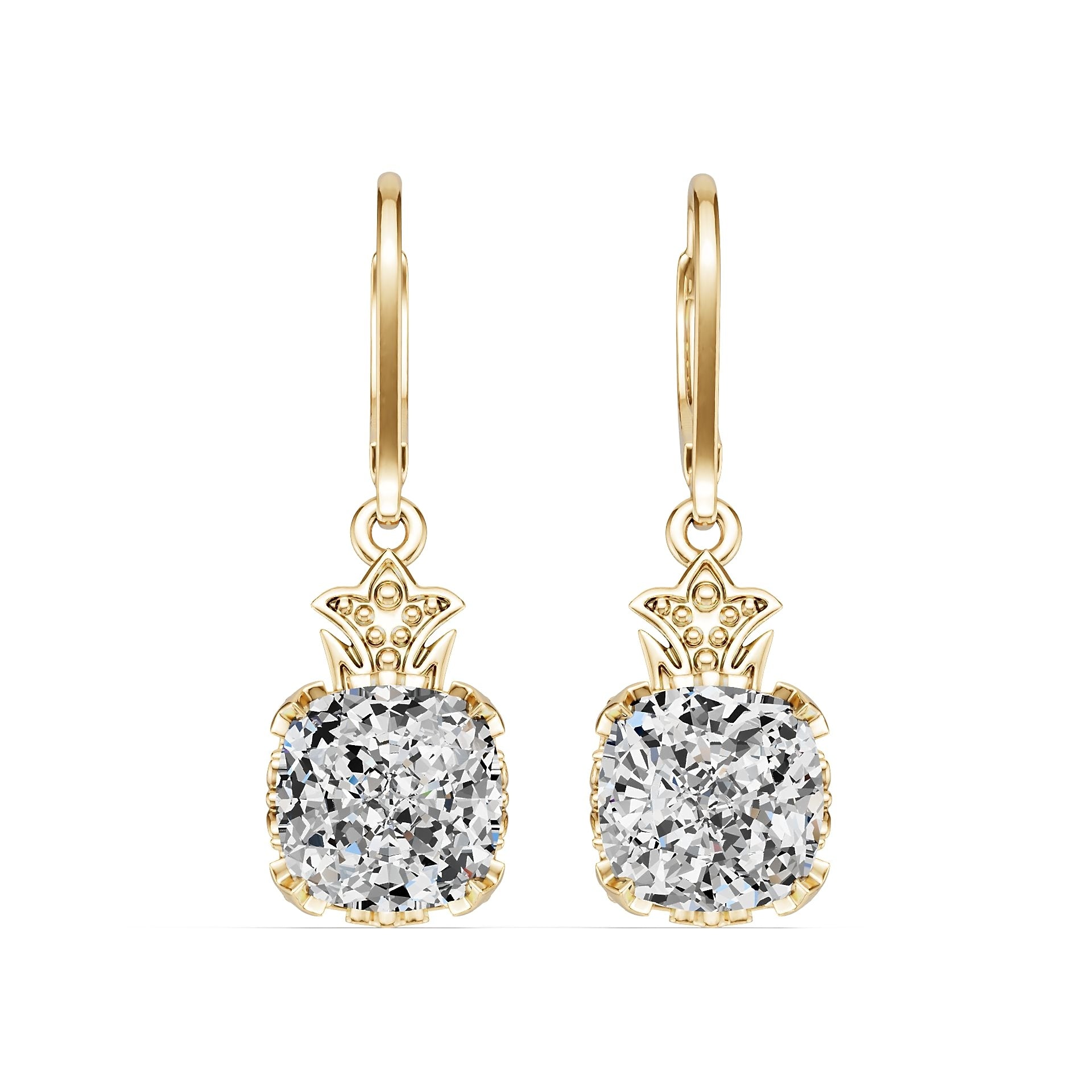 Platinum Semi Mount Earrings Setting Round Ro 8x8mm Syz Jewelry
