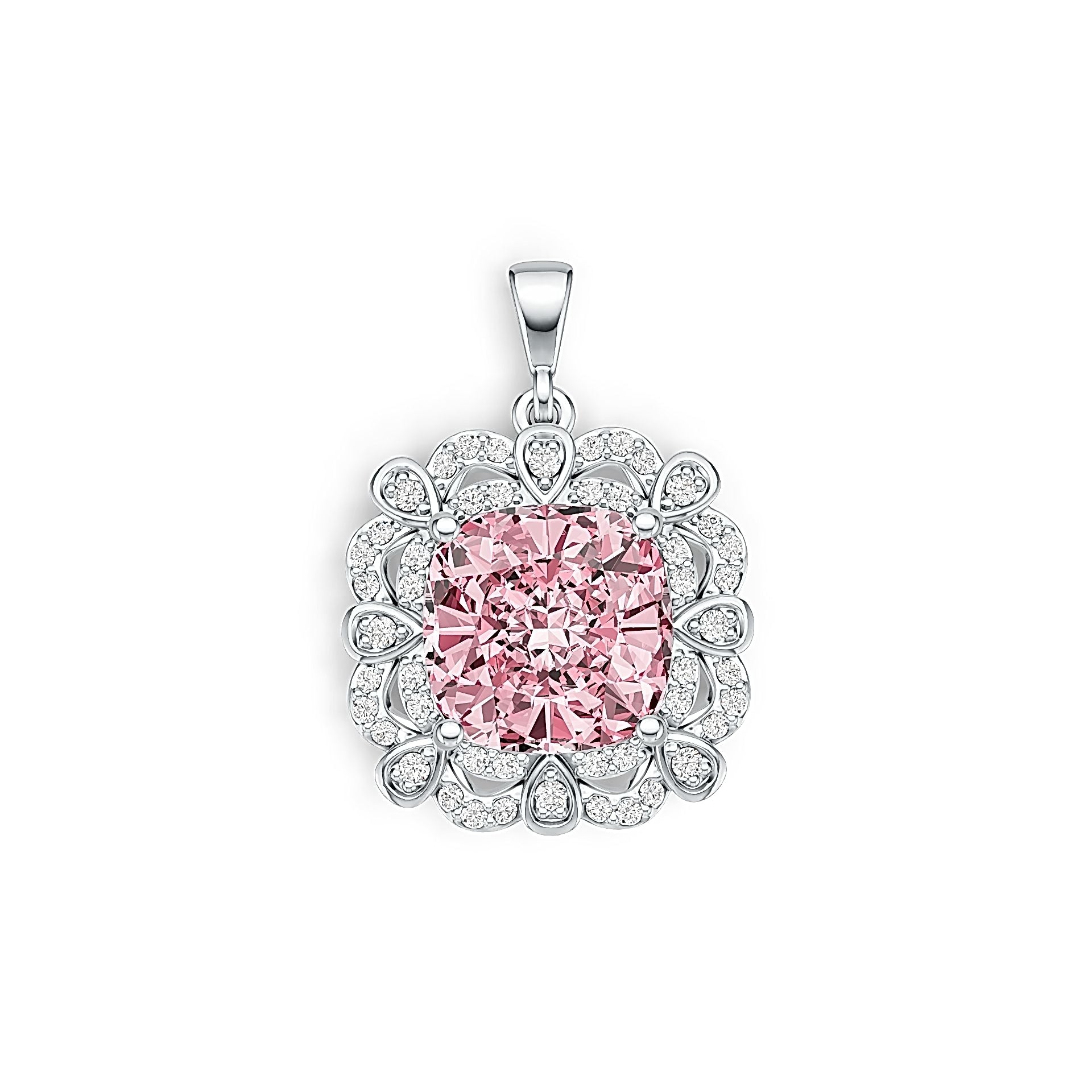 Sterling Silver Semi Mount Pendant Setting Cushion CU 11X11mm DHJ