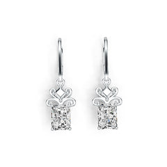 Sterling Silver Semi Mount Earrings Setting Emerald OCT 8x6mm Dangle Syzjewelry