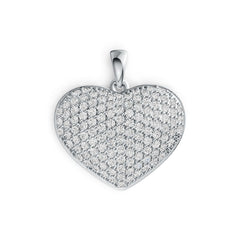 14K Gold Pendant Heart Theme with White Topaz or Moissanite Diamond Accent DHJ