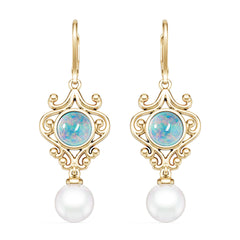 18K Gold Semi Mount Earrings Setting Round Ro 85x8mm Syz Jewelry
