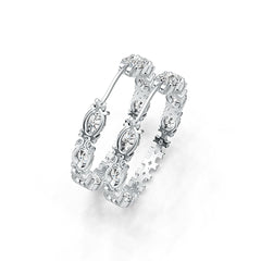 Platinum Semi Mount Earrings Setting Oval OV 7X5mm DHJ
