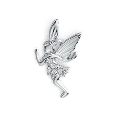 18K Gold Pendant with or Moissanite Tinkerbell Fairy Theme Diamond Accent DHJ
